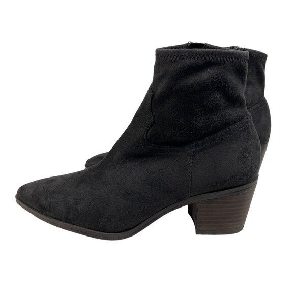 Franco Sarto Women's Black Leather Shaneen Peat Pointed Toe Ankle Booties Sz 8 - Picture 2 of 14